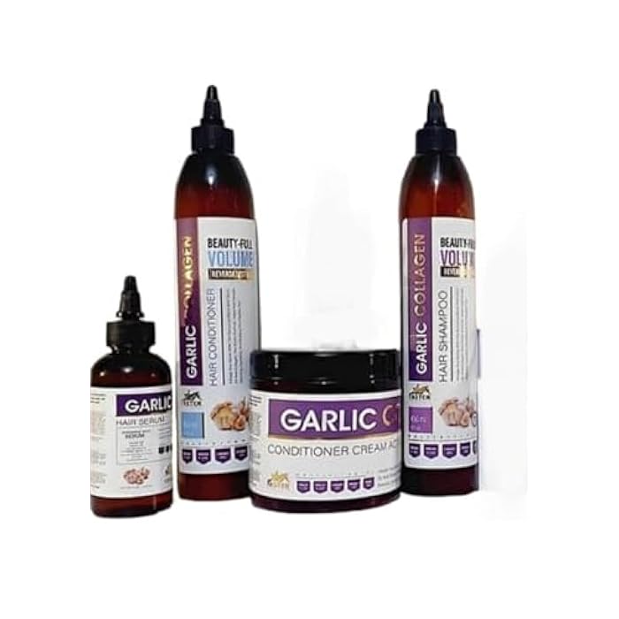 Faster Garlic Set Hair Loss Treatment 5 Pieces Shampoo, Conditioner, Serum, Bath Cream and Ampoule - Image 1
